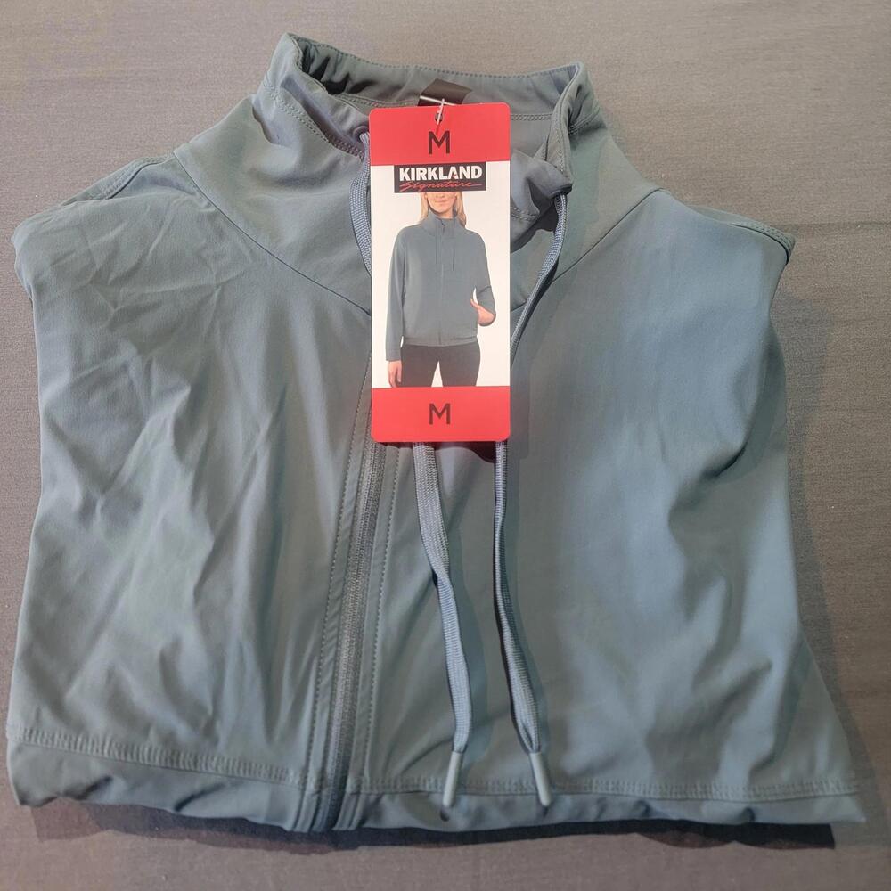 Kirkland Signature Ladies’ Active Full Zip Jacket, Blue, Size M New With Tags
